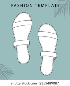 slipper sketch, fashion accesories template