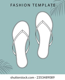 slipper sketch, fashion accesories template