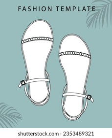 slipper sketch, fashion accesories template