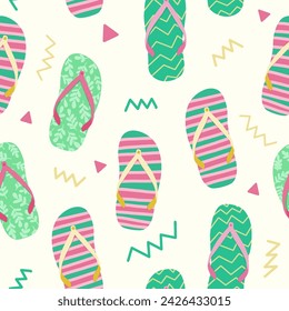 Slipper summer beach seamless pattern pattern