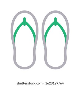 slipper vector color line icon 