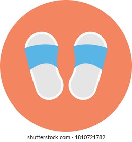 slipper vector flat color icon 