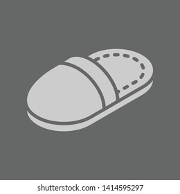 slipper vector icon isolated in grey background