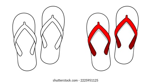 Slipper Vector Illustration Isolated on White