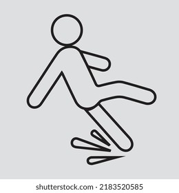 Slippering icon is also known as falling symbol. It shows a person falling at the ground in a slippery place. You can use this dropping vector file in your design and animation.