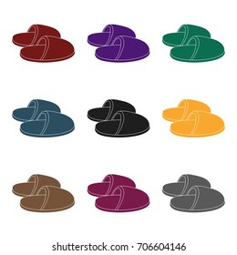Slippers.Old age single icon in black style vector symbol stock illustration web.