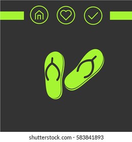 slippers for the beach vector.  logo design.graphic image.simple icon for web.

