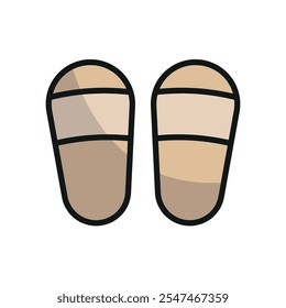 Slippers bedroom icon vector basic design simple and modern concept graphic