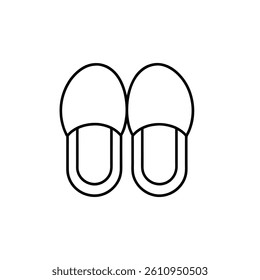 slippers cartoon illustration outline. bathroom slippers outline