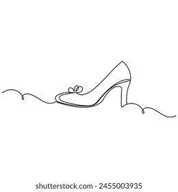 Zapatillas de dibujo continuo de una línea de Ilustración vectorial de contorno
