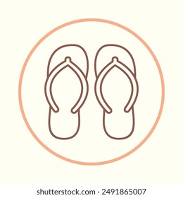 Slippers favorable trendy icon abstract vector illustration artwork colorful design