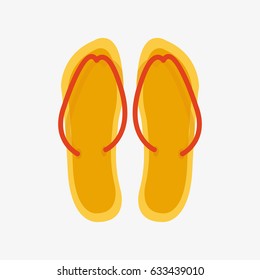 Slippers female multicolored isolated on white casual summer footwear pair design vector