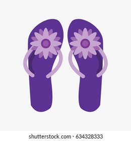 Slippers female multicolored isolated on white. casual summer footwear pair design vector