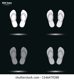 Slippers flat grayscale vector icon.