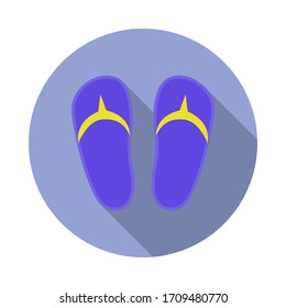 slippers flat long shadow icon. Simple color vector of summer icons for ui and ux, website or mobile application
