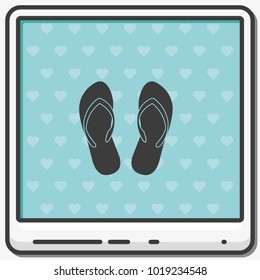 Slippers flat vector icon.