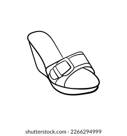 Slippers heels simple line illustration design