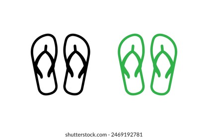 Slippers icon. Black and flat Slippers icon on white background. Vector illustration