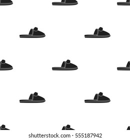 Slippers icon in  black style isolated on white background. Shoes pattern stock vector illustration.