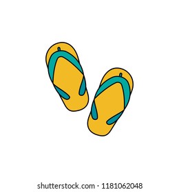 Slippers icon. Cartoon slippers vector icon for web design isolated on white background