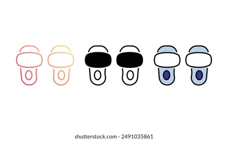 Slippers icon design with white background stock illustration