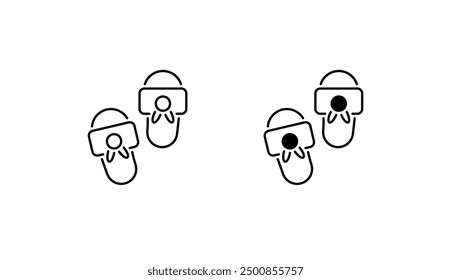 Slippers icon design with white background stock illustration