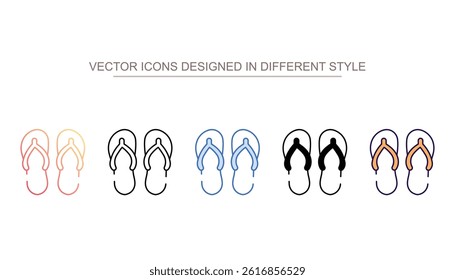 Slippers icon design with white background stock illustration