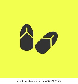 Slippers icon flat. 