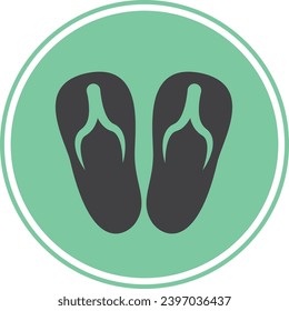 Slippers Icon. Flat Wellness Element. Vacation Foot Wear. Fashion Flip-Flop Silhouette. Vector Illustration.
