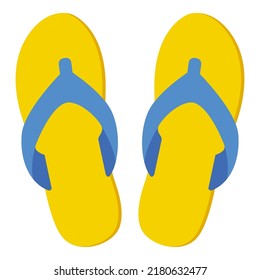 Slippers icon. Flip flops isolated on a white background. 