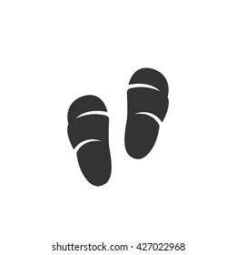 Slippers icon isolated on a white background. Logo silhouette design template. Simple symbol concept in flat style. Abstract sign, pictogram for web, mobile and infographics - stock vector