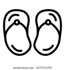 Slippers Icon in Line Style