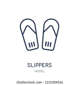 Slippers icon. Slippers linear symbol design from Hotel collection. Simple outline element vector illustration on white background.