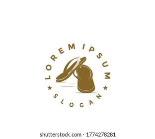 Slippers icon logo design silhouette