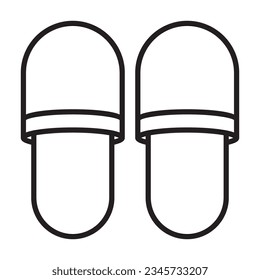 Slippers icon or logo illustration black style