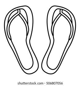 Slippers icon. Outline illustration of slippers vector icon for web