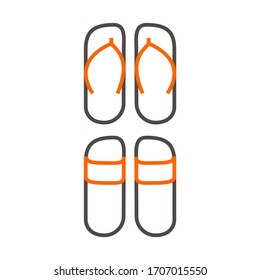 Slippers icon in outline style