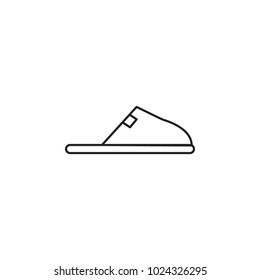 Slippers icon in outline style isolated on white background. Sleep symbol stock vector illustration