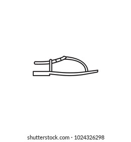 Slippers icon in outline style isolated on white background. Sleep symbol stock vector illustration