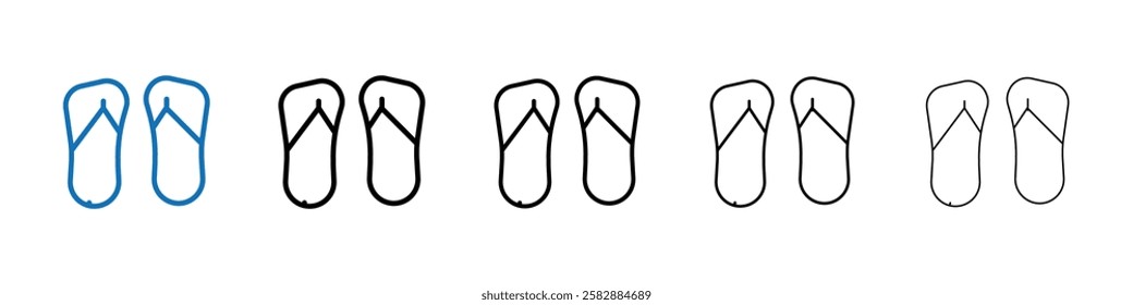 Slippers icon Outline vector logo for web ui