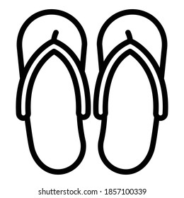 Slippers icon. Outline slippers vector icon for web design isolated on white background