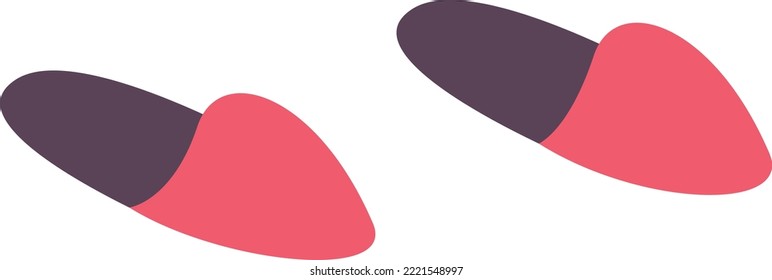 Slippers icon. Red comfortable home shoes pair isolated on white background