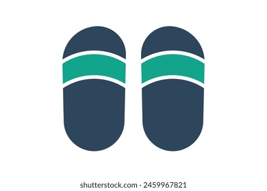 Hausschuhe-Symbol. Symbol, das sich auf Textilien bezieht. Stil des durchgehenden Symbols. Textilelement-Illustration