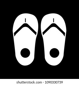 Slippers icon. Silhouette Slippers vector icon for web design isolated on black background