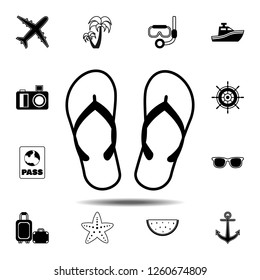 slippers icon. Simple glyph vector element of Summer icons set for UI and UX, website or mobile application