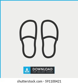 slippers icon. Simple outline slippers vector icon. On white background.
