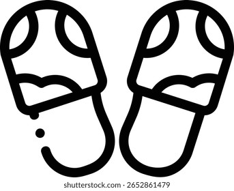 slippers icon. Thin Linear Style Design Isolated On White Background