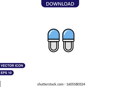 Slippers icon in trendy flat style isolated on white background vector illustration