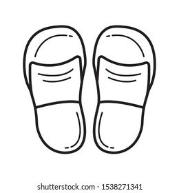 slippers icon. Trendy modern flat linear vector slippers icon on white background