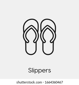 Slippers icon vector. Linear style sign for mobile concept and web design. Flip flops symbol illustration. Pixel vector graphics - Vector.